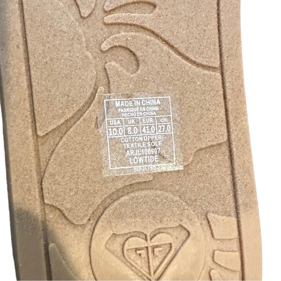 NWT ROXY LOW TIDE Mauve / Tan BRAIDED STRAP FLIP FLOPS SANDALS Size 10 - Picture 5 of 5